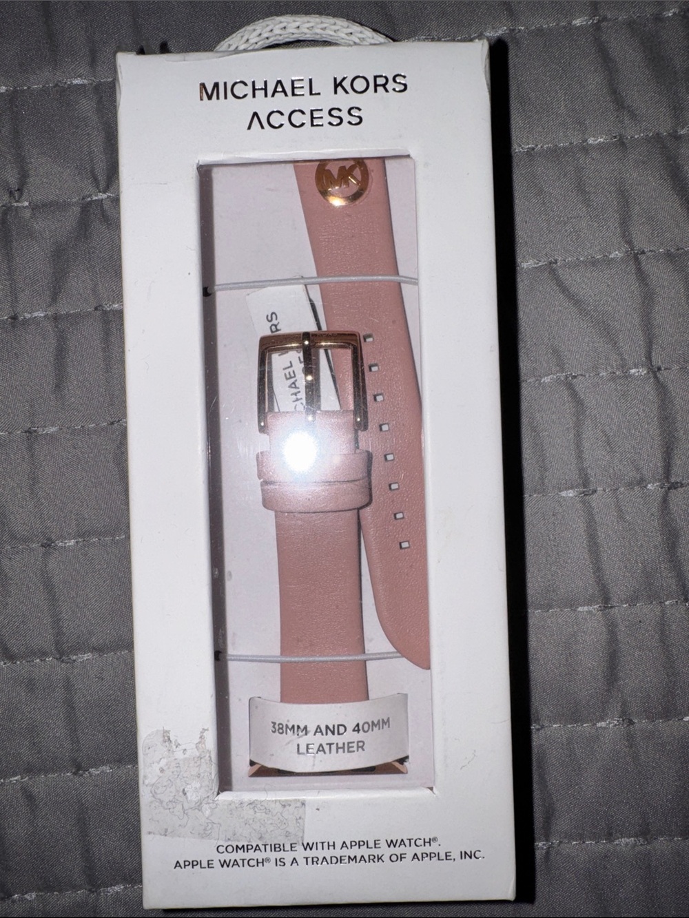 Michael Kors Pink Leather Watch Band with Gold-Tone Buckle